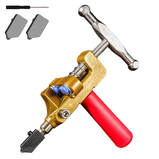 2 in 1 Glass and Tile Cutting Tool with Tungsten Steel Blades and Breaking Pliers – Manual Hand Cutter for Glass, Mirrors, Ceramic and Glazed Tiles