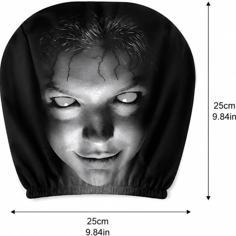(PACK OF 4) Ghost Face Snug-Fit Car Headrest Covers