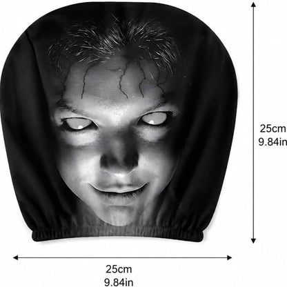 (PACK OF 4) Ghost Face Snug-Fit Car Headrest Covers