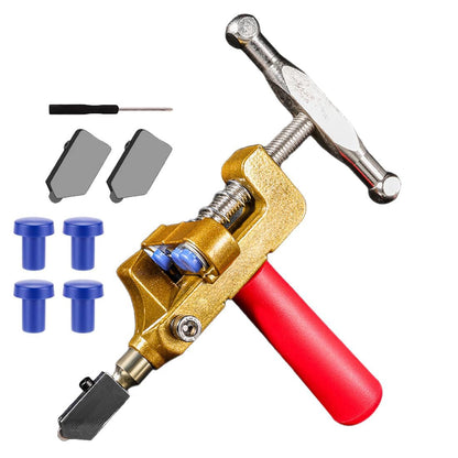 2 in 1 Glass and Tile Cutting Tool with Tungsten Steel Blades and Breaking Pliers – Manual Hand Cutter for Glass, Mirrors, Ceramic and Glazed Tiles