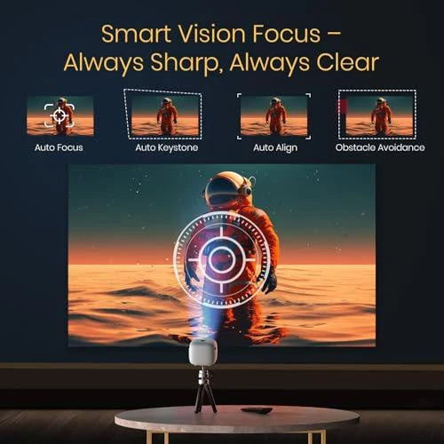 Pico 14 Rechargeables DLP Mini Projector| 720p Full HD | 1600 Lumens | Upto 100" Display | Auto Keystone & Focus | Wi-Fi/Bluetooth