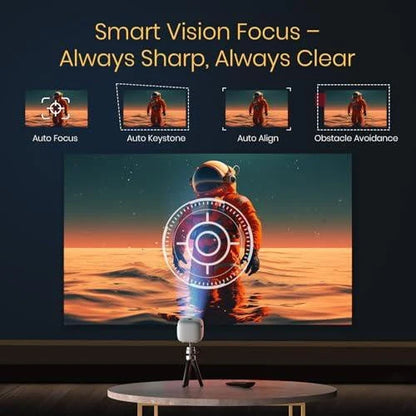 Pico 14 Rechargeables DLP Mini Projector| 720p Full HD | 1600 Lumens | Upto 100" Display | Auto Keystone & Focus | Wi-Fi/Bluetooth
