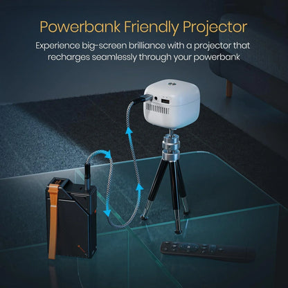 Pico 14 Rechargeables DLP Mini Projector| 720p Full HD | 1600 Lumens | Upto 100" Display | Auto Keystone & Focus | Wi-Fi/Bluetooth
